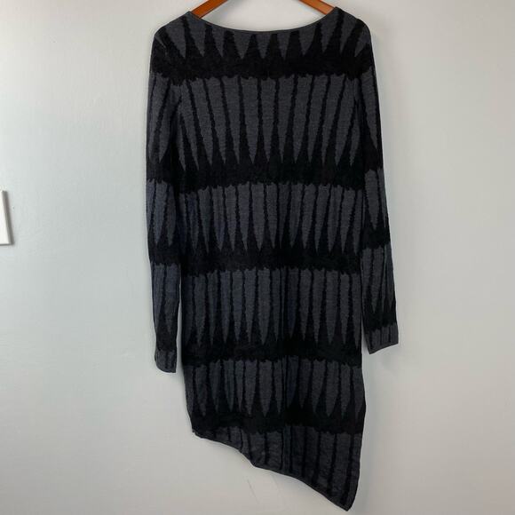 Skull Cashmere Black Belinda Asymmetrical Long Sleeve Wool Sweater Dress Small - Picture 9 of 10